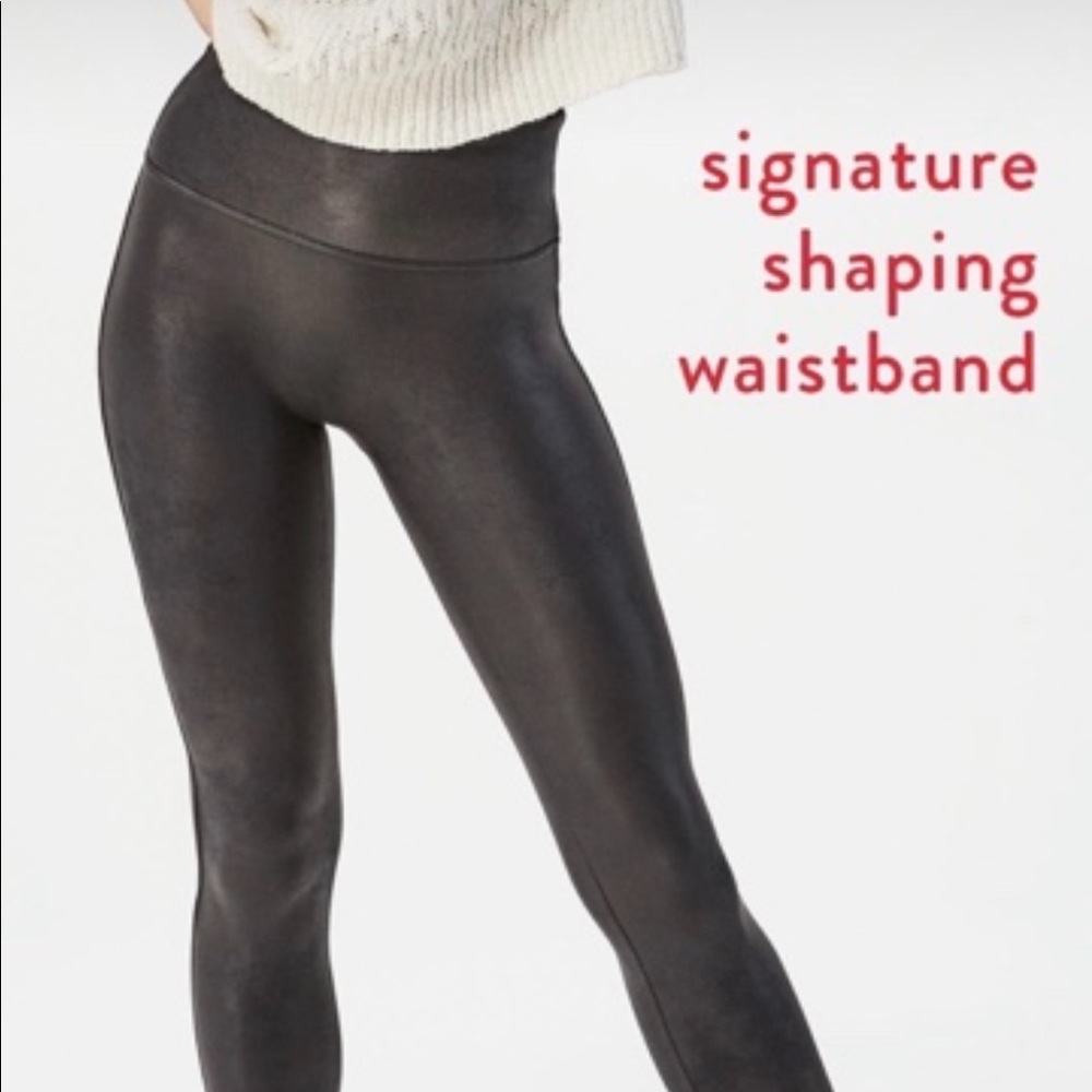 Black Spanx faux leather legging